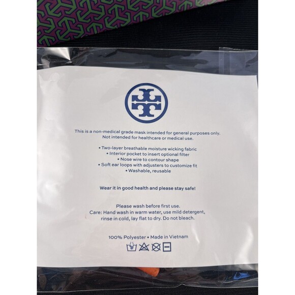 Tory Burch Face Mask New/Sealed Orange Floral - Picture 4 of 4